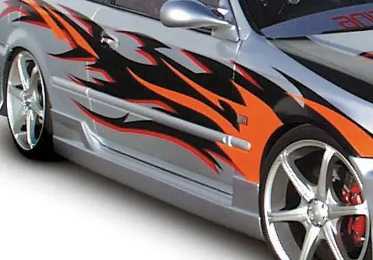 1996-2000 Honda Civic Hatchback 2 doors POLYURETHANE Black Side Skirts-1