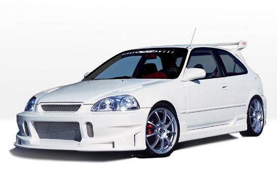 1996-1998 Honda Civic Hatchback POLYURETHANE Black Full Kit-1