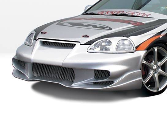 1996-1998 Honda Civic POLYURETHANE Black Front Bumper-1