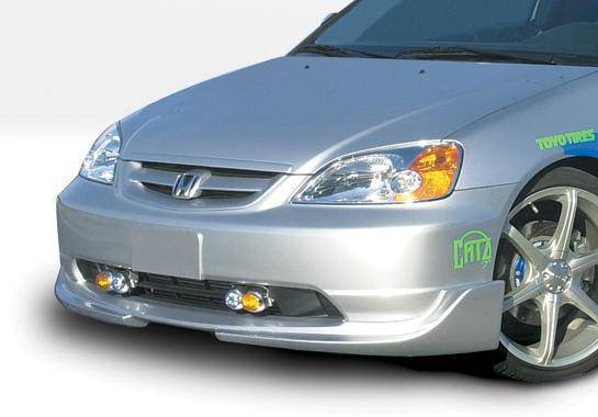 2001-2003 Honda Civic 2 doors 4 doors POLYURETHANE Black Front Lip-1
