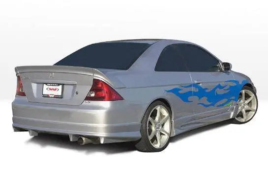 2001-2004 Honda Civic 2 doors POLYURETHANE Black Side Skirts-1