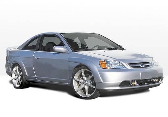 2001-2003 Honda Civic 2 doors POLYURETHANE Black Fender Flares-1