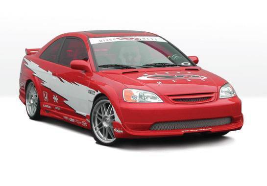 2001-2003 Honda Civic 2 doors POLYURETHANE Black Full Kit-2