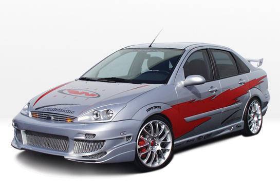 2000-2004 Ford Focus 4 doors POLYURETHANE Black Full Kit-2