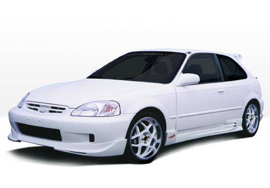 1996-1998 Honda Civic Hatchback POLYURETHANE Black Full Kit-2