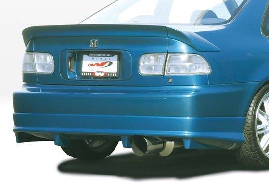 1992-1995 Honda Civic 2 doors POLYURETHANE Black Rear Lip-1