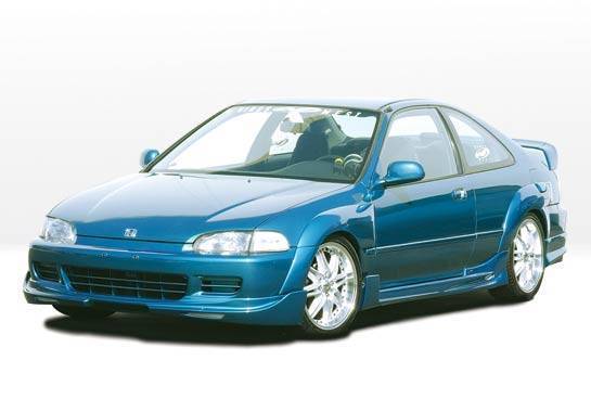 1992-1995 Honda Civic 2 doors POLYURETHANE Black Fender Flares-1