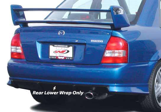 1999-2003 Mazda Protege POLYURETHANE Black Rear Lip-1