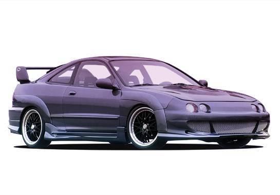 1994-1997 Acura Integra 2 doors POLYURETHANE Black Full Kit-2