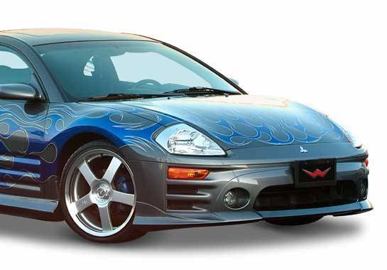 2003-2005 Mitsubishi Eclipse 2 doors POLYURETHANE Black Front Lip-1