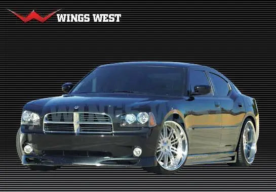 2006-2010 Dodge Charger POLYURETHANE Black Side Skirts-1