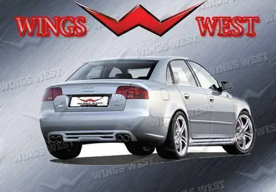 2006-2008 Audi A4 4 doors POLYURETHANE Black Side Skirts-1