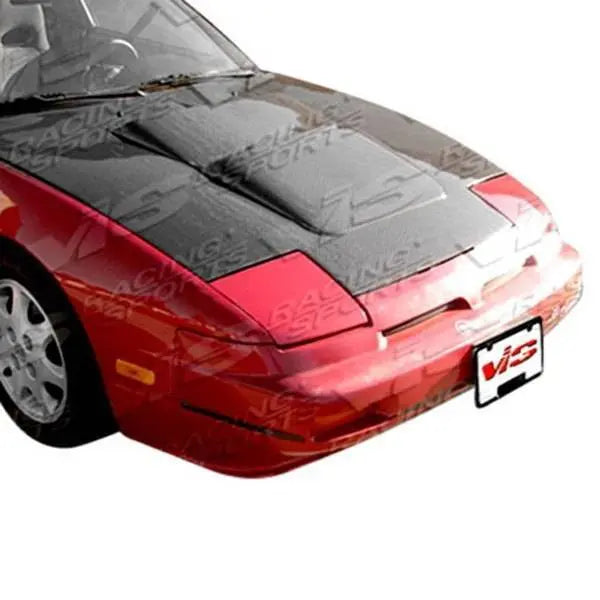 1989-1994 Nissan 240SX Hatchback 2 doors TECHNO R Style Carbon Fiber Black Hood-1