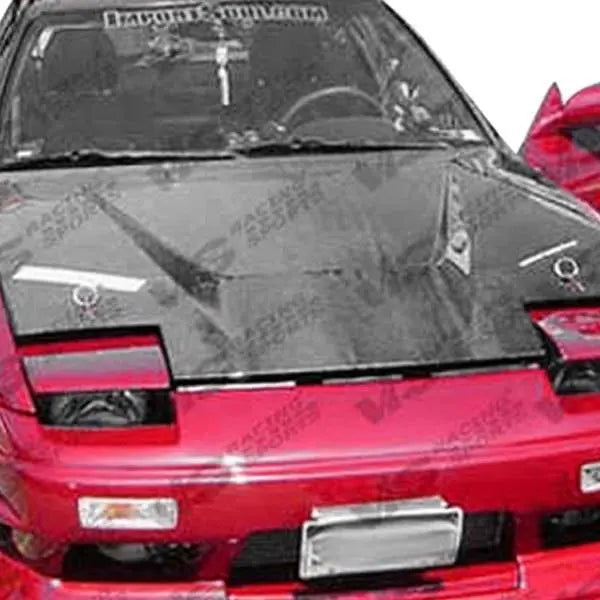 1989-1994 Nissan 240SX Hatchback 2 doors INVADER Style Carbon Fiber Black Hood-1