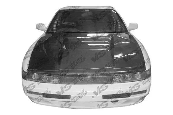 1989-1994 Nissan S13 2 doors INVADER Style Carbon Fiber Black Hood-1