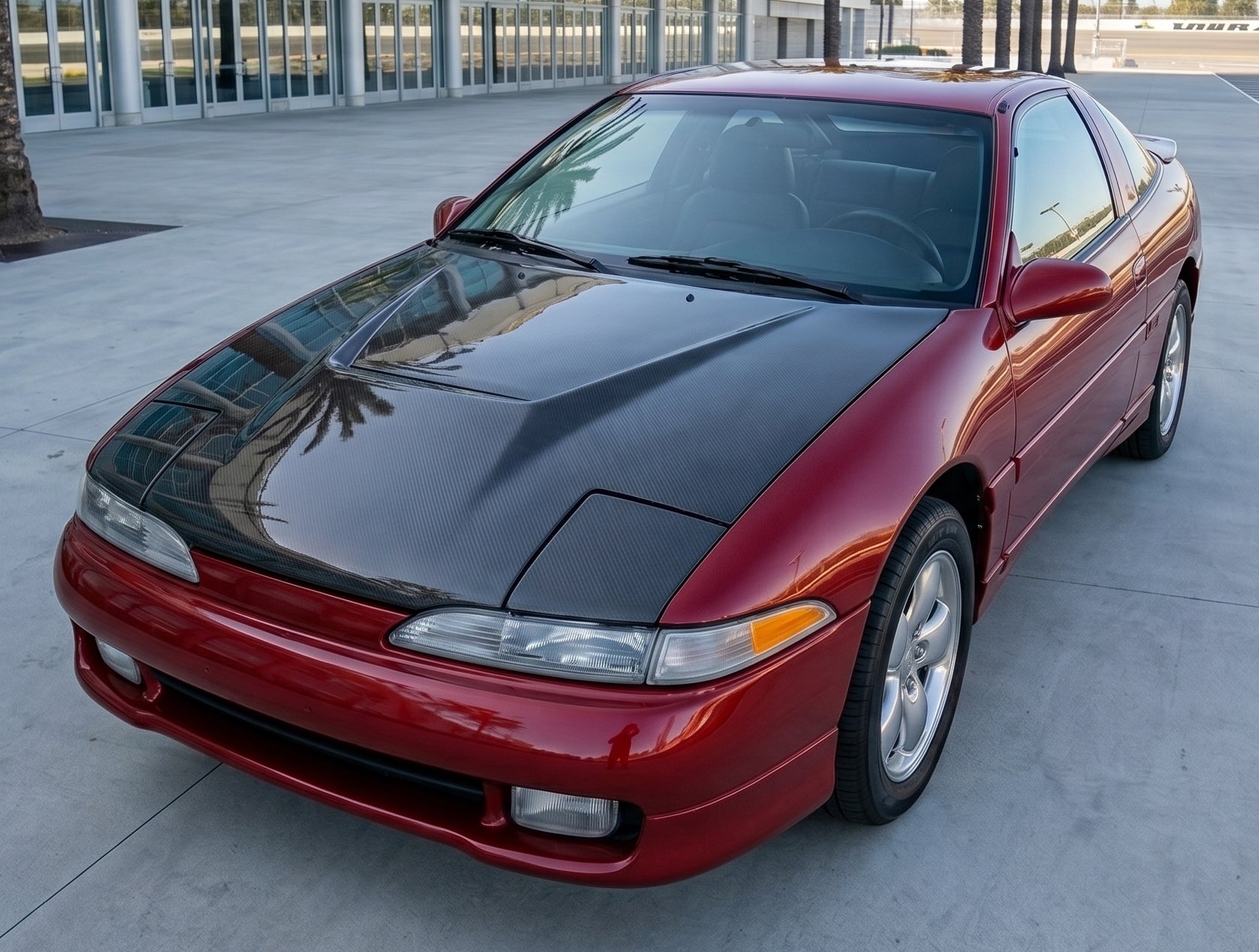 Carbon Fiber Hood Invader Style for Mitsubishi Eclipse 2DR 1990-1991