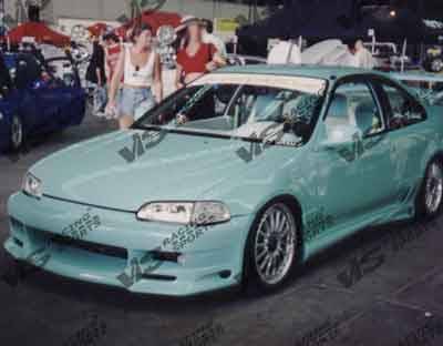 1992-1995 Honda Civic 2 doors kombat 1 Style FRP Primer Full Kit-3