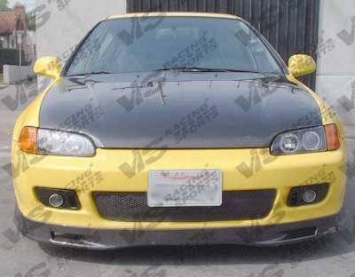 1992-1995 Honda Civic Hatchback 2 doors Carbon Fiber Black Front Lip-1