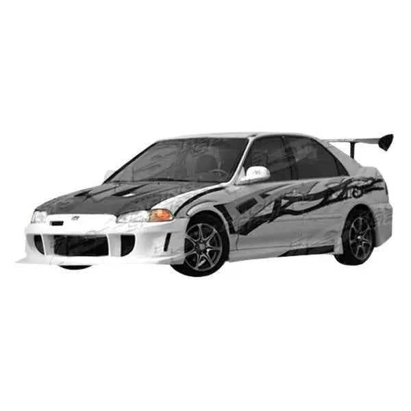 1992-1995 Honda Civic 4 doors WINGS Style FRP Primer Side Skirts-1
