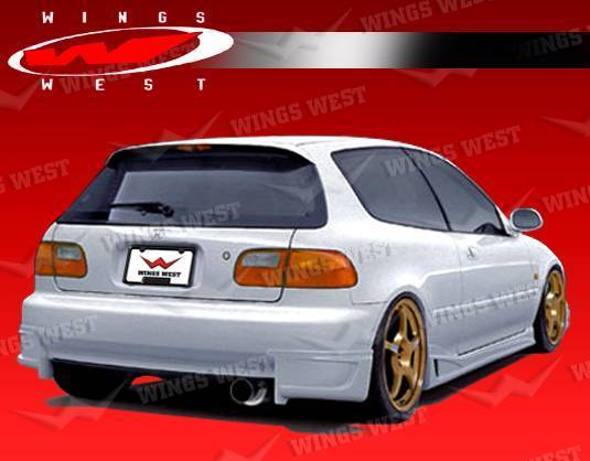 1992-1995 Honda Civic Hatchback POLYURETHANE Black Rear Lip-1