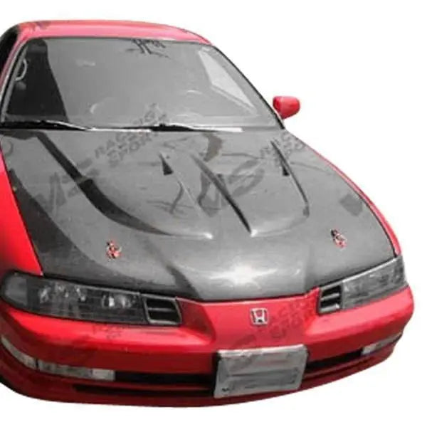 1992-1996 Honda Prelude 2 doors XTREME GT Style Carbon Fiber Black Hood-2