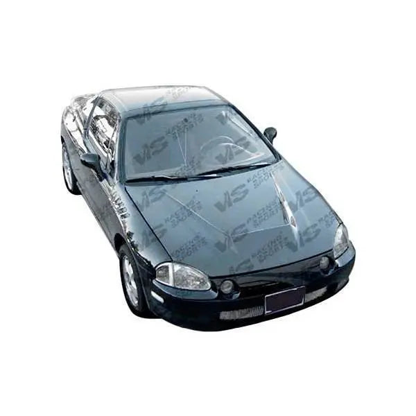 1993-1997 Honda Del Sol 2 doors INVADER Style Carbon Fiber Black Hood-1