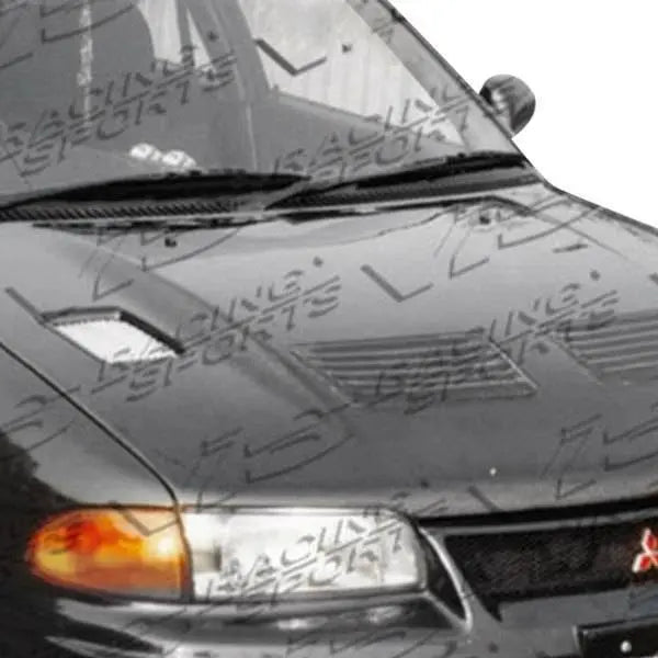 1993-1996 Mitsubishi Mirage 4 doors EVO 3 Style Carbon Fiber Black Hood-1