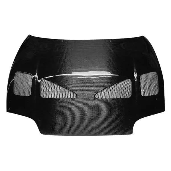 1993-1998 Toyota Supra 2 doors TECHNO R Style Carbon Fiber Black Hood-1