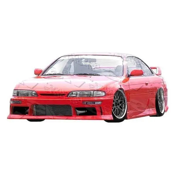 1995-1998 Nissan 240SX 2 doors M-SPEED Style FRP Primer Side Skirts-2