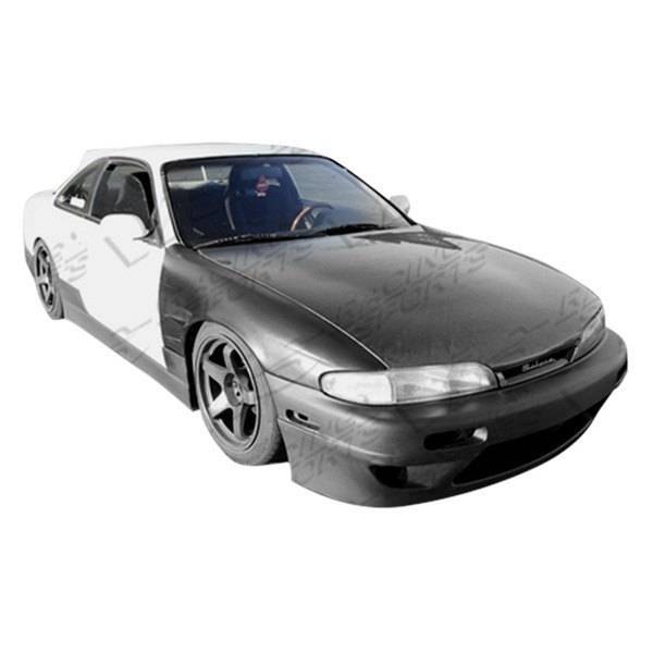 1995-1996 Nissan 240SX 2 doors Quad Six Style FRP Primer Full Kit-1