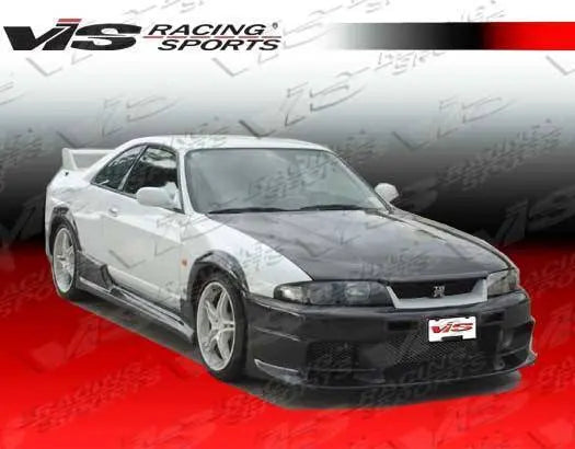 1995-1998 Nissan Skyline R33 GTR 2 doors OEM Style Carbon Fiber Black Hood-2