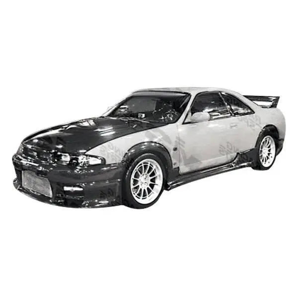 1995-1998 Nissan Skyline R33 GTR 2 doors TERMINATOR Style FRP Primer Side Skirts-1