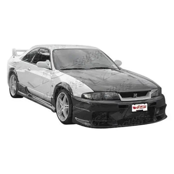 1995-1998 Nissan Skyline R33 GTS 2 doors OEM Style Carbon Fiber Black Hood-1