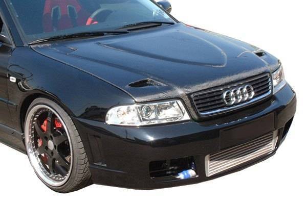 1996-2001 AUDI A4 4 doors Euro R Style Carbon Fiber Black Hood-2