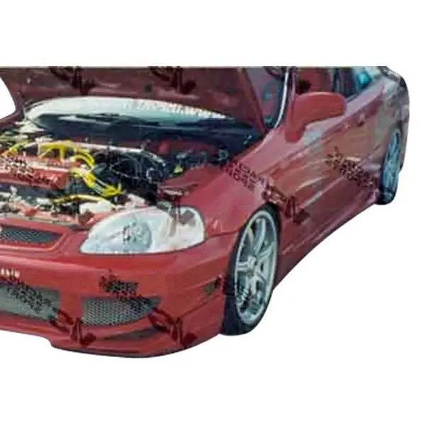 1996-2000 Honda Civic Hatchback 2 doors AVG Style FRP Primer Side Skirts-1