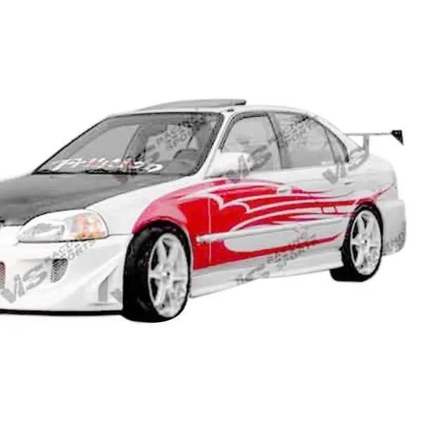 1996-2000 Honda Civic Hatchback 4 doors 2 doors Evolution Style FRP Primer Side Skirts-1