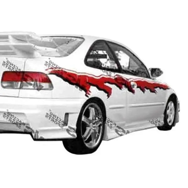 1996-2000 Honda Civic Hatchback 4 doors 2 doors STALKER Style FRP Primer Side Skirts-1