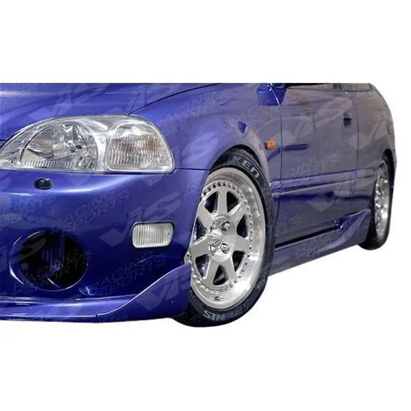 1996-2000 Honda Civic Hatchback 2 doors TECHNO R Style FRP Primer Side Skirts-1