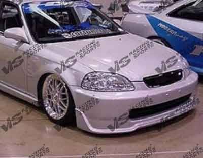 1996-1998 Honda Civic Hatchback 4 doors 2 doors TECHNO R 3 Style FRP Primer Front Lip-2