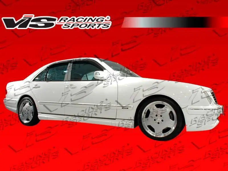 1996-1999 Mercedes E Class W210 4 doors EURO TECH Style FRP Primer Side Skirts-2