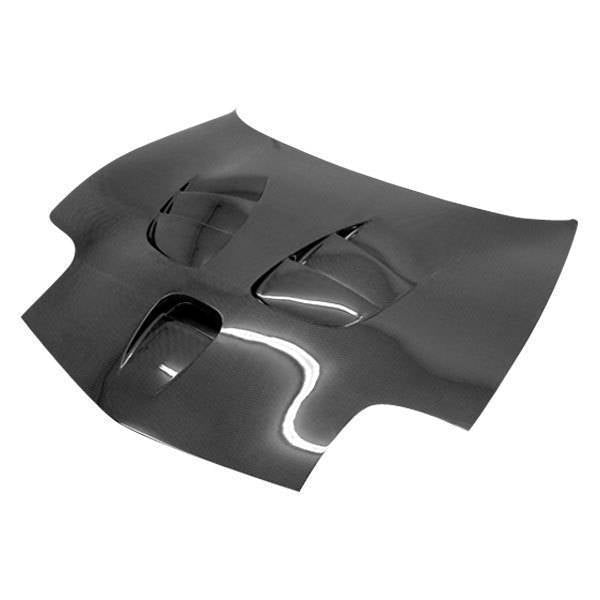 1997-2004 Chevrolet Corvette 2 doors FUZION Style Carbon Fiber Black Hood-1