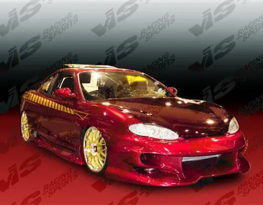 1997-1999 Hyundai Tiburon 2 doors INVADER 2 Style FRP Primer Side Skirts-1