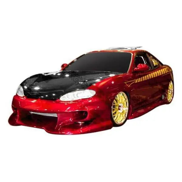 1997-1999 Hyundai Tiburon 2 doors INVADER 2 Style FRP Primer Side Skirts-2
