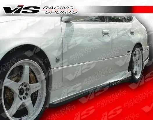 1998-2005 Lexus GS300 GS400 4 doors ALFA Style Carbon Fiber Black Side Skirts-4