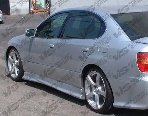 1998-2005 Lexus GS300 GS400 4 doors CYBER 2 Style FRP Primer Side Skirts-2