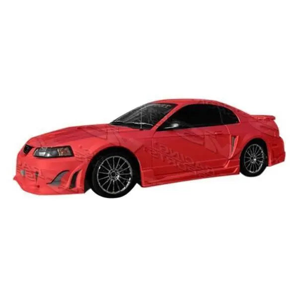 1999-2004 Ford Mustang 2 doors BALLISTIX Style FRP Primer Side Skirts-1