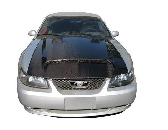 1999-2004 Ford Mustang 2 doors GT 500 Style Carbon Fiber Black Hood-1