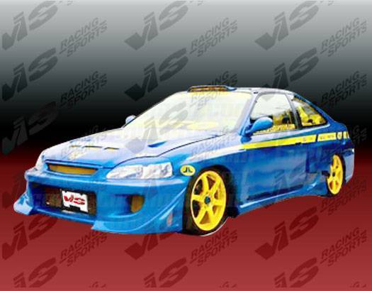 1999-2000 Honda Civic 2 doors BATTLE Z Style FRP Primer Full Kit-2