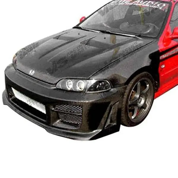 1999-2000 Honda Civic 2 doors 4 doors XTREME GT Style Carbon Fiber Black Hood-2