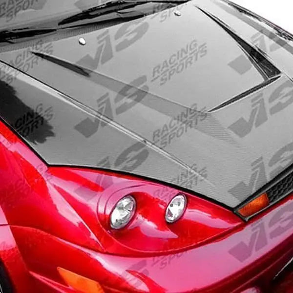 2000-2004 Ford Focus 2 doors 4 doors INVADER Style Carbon Fiber Black Hood-2